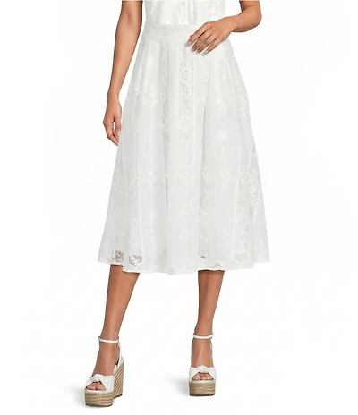A Loves A Floral Lace Woven High Rise A-Line Coordinating Midi Skirt