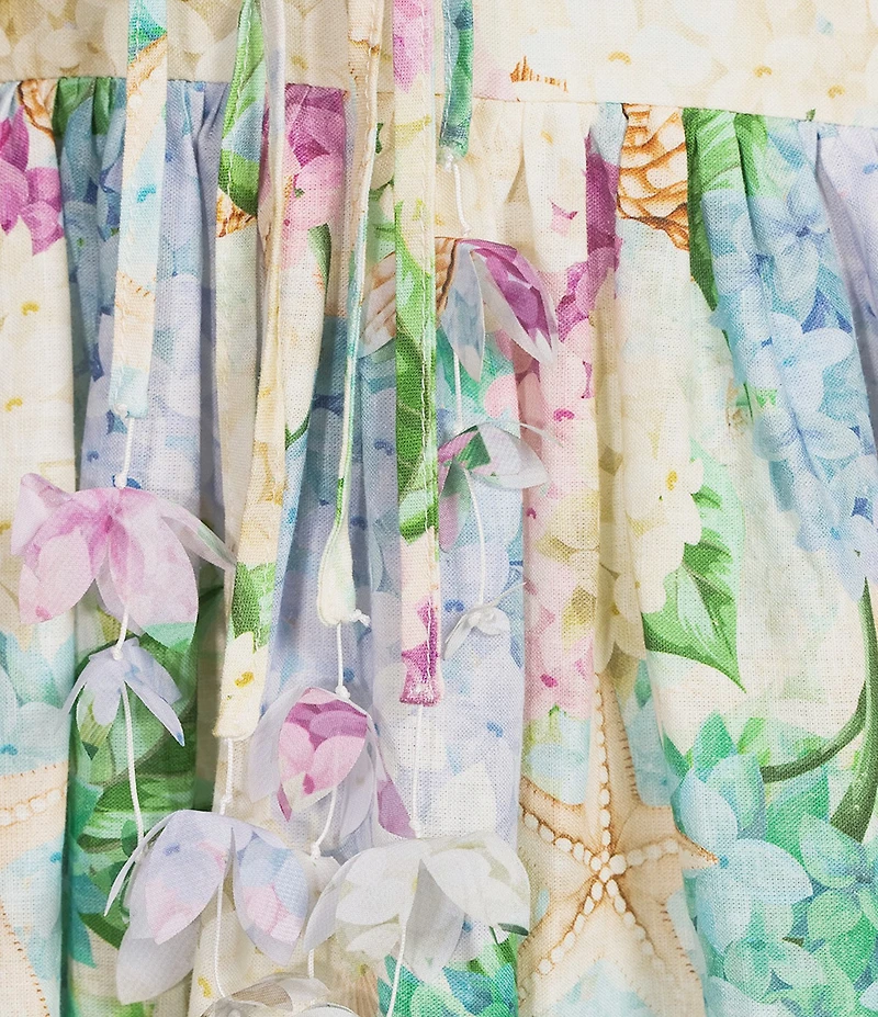 A Loves A Floral Print V-Neck Flutter Cap Sleeve A-Line Flounce Maxi Dress