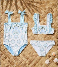 A Loves A Girls Reversible Bandeau One-Piece Swimsuit