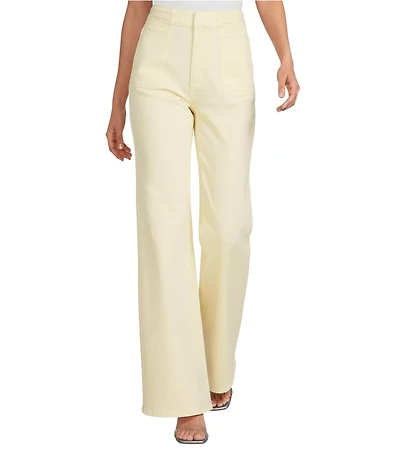 A Loves A High Rise Lattice Pocket Wide Flare Leg Jeans