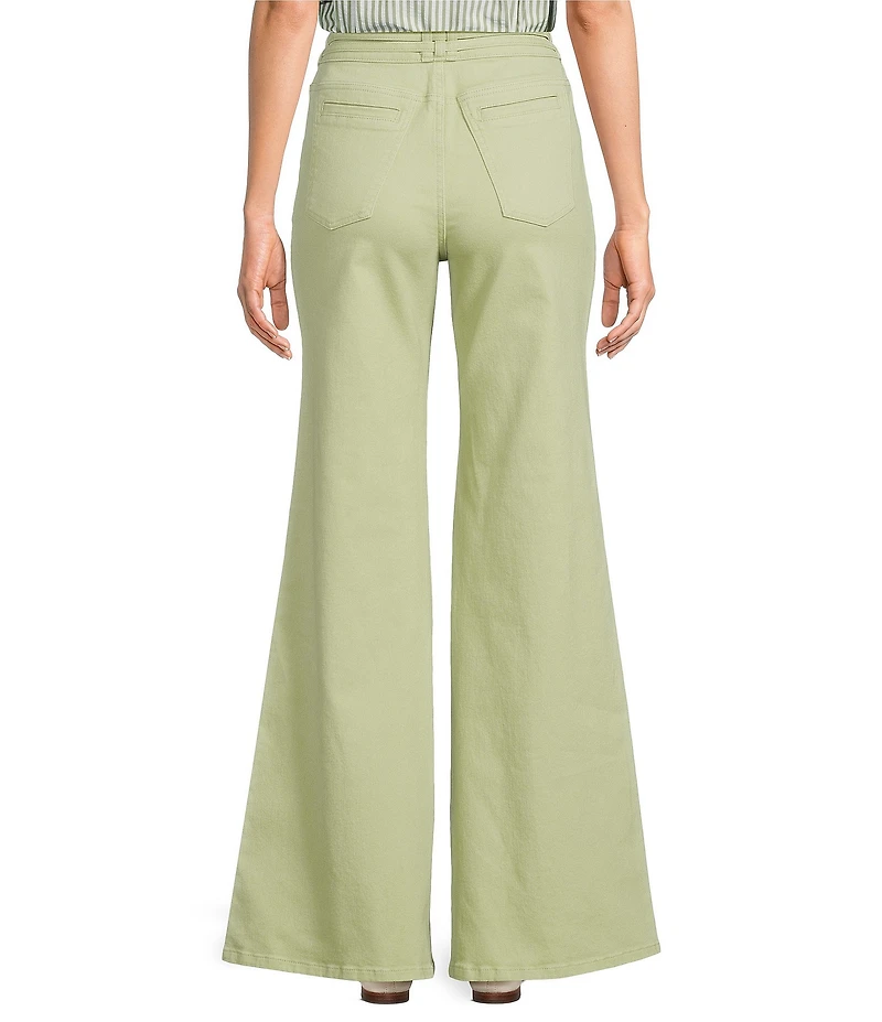 A Loves A High Rise Lattice Pocket Wide Flare Leg Jeans