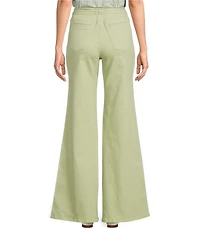 A Loves A High Rise Lattice Pocket Wide Flare Leg Jeans