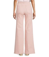 A Loves A High Rise Lattice Pocket Wide Flare Leg Jeans