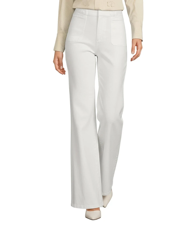 A Loves A High Rise Lattice Pocket Wide Flare Leg Jeans