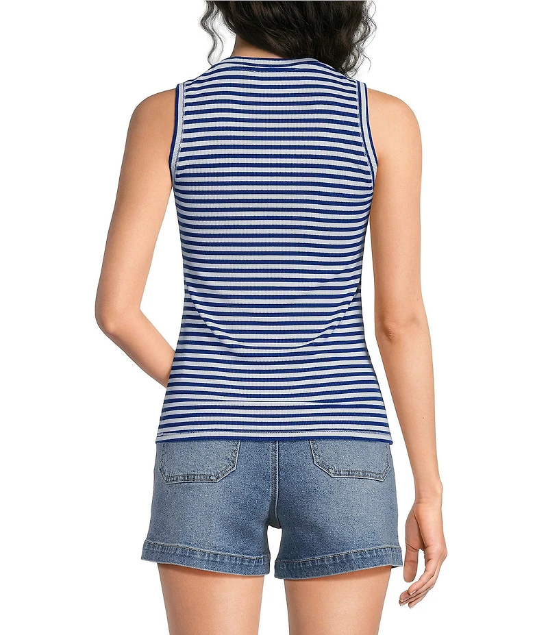 A Loves A Knit Stripe Scoop Neck Sleeveless Tank Top