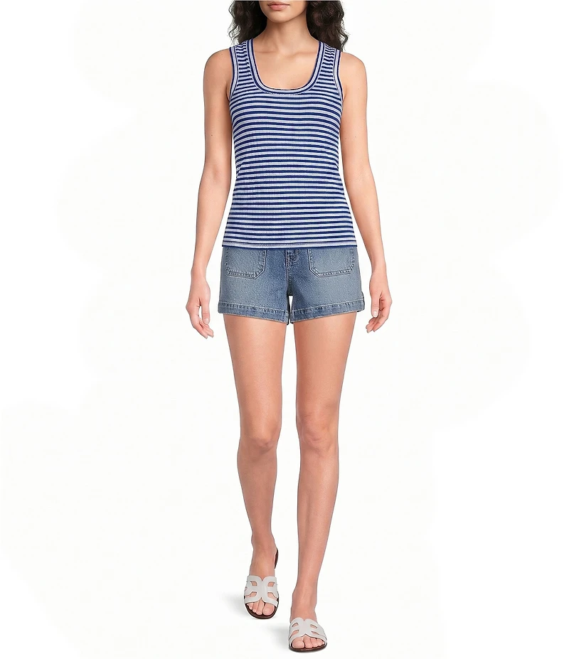 A Loves A Knit Stripe Scoop Neck Sleeveless Tank Top
