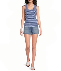 A Loves A Knit Stripe Scoop Neck Sleeveless Tank Top