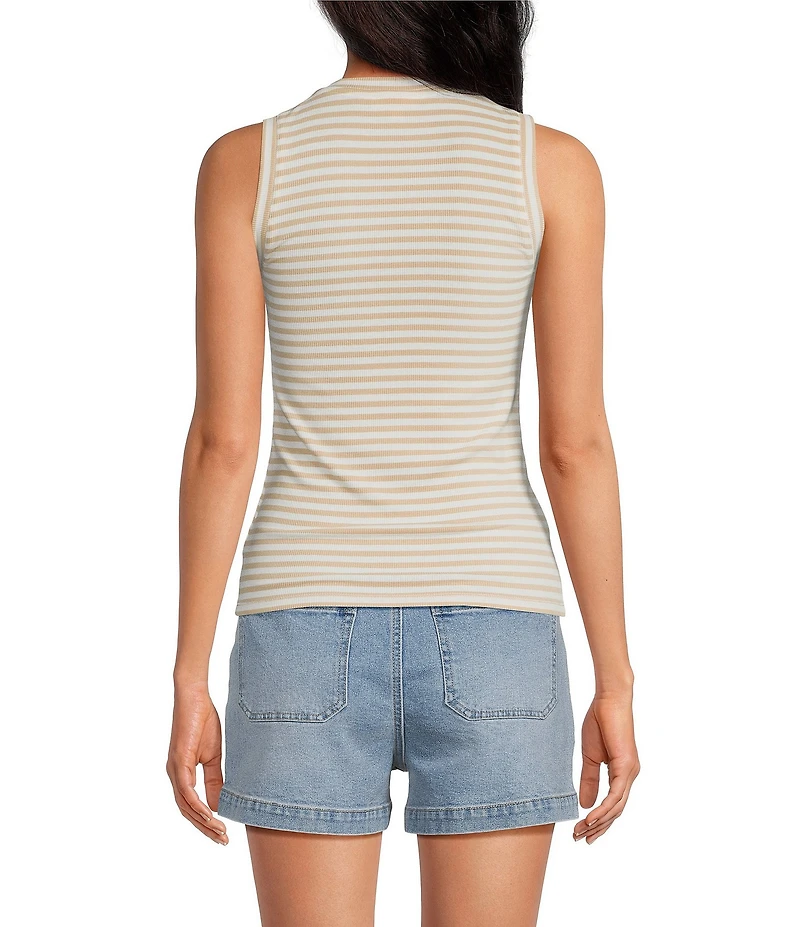 A Loves A Knit Stripe Scoop Neck Sleeveless Tank Top