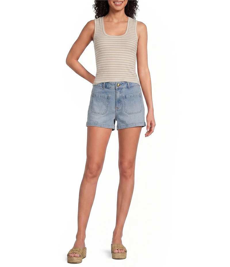 A Loves A Knit Stripe Scoop Neck Sleeveless Tank Top