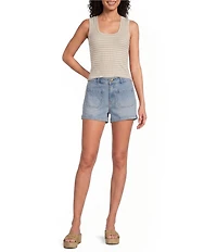 A Loves A Knit Stripe Scoop Neck Sleeveless Tank Top
