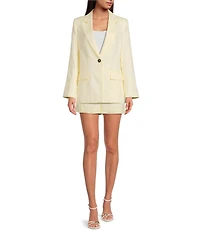 A Loves A Linen Blend Double Breasted Coordinating Blazer