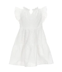 A Loves A Little Girls Eyelet Ruffle Cap Sleeve A-Line Tiered Dress
