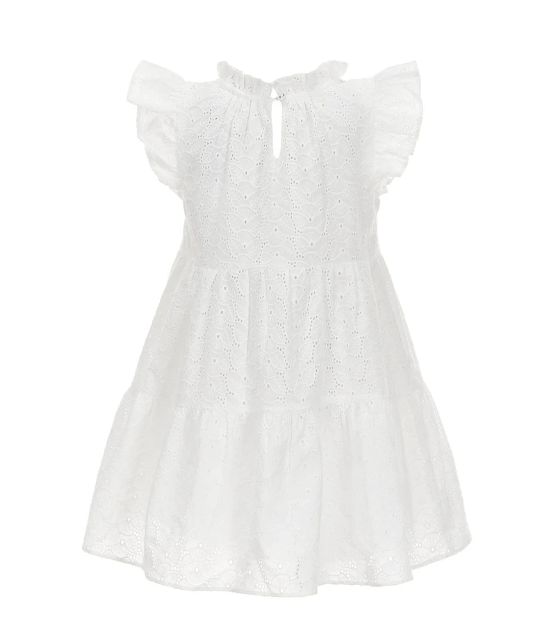 A Loves A Little Girls Eyelet Ruffle Cap Sleeve A-Line Tiered Dress