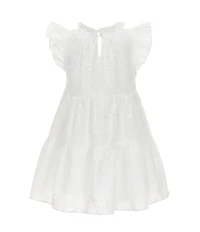 A Loves A Little Girls Eyelet Ruffle Cap Sleeve A-Line Tiered Dress