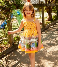 A Loves A Little Girls Square Neck Sleeveless Smocked Dress