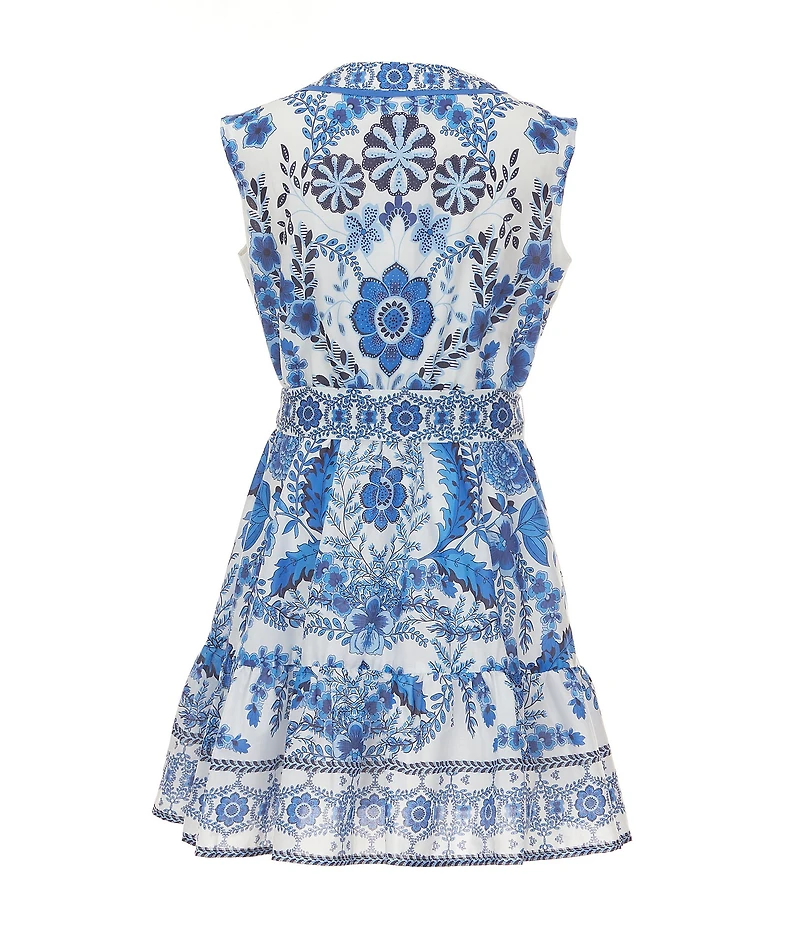 A Loves A Little Girls Button Front Floral Dress