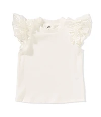 A Loves A Little Girls Flutter Sleeve Ribbed Tank