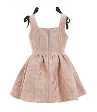 A Loves A Little Girls Glitter Velvet Bow Party Dress