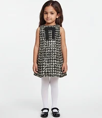 A Loves A Little Girls Boucle Bow Sequin Boucle Dress
