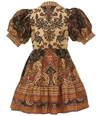 A Loves A Little Girls Bubble Sleeve Dress