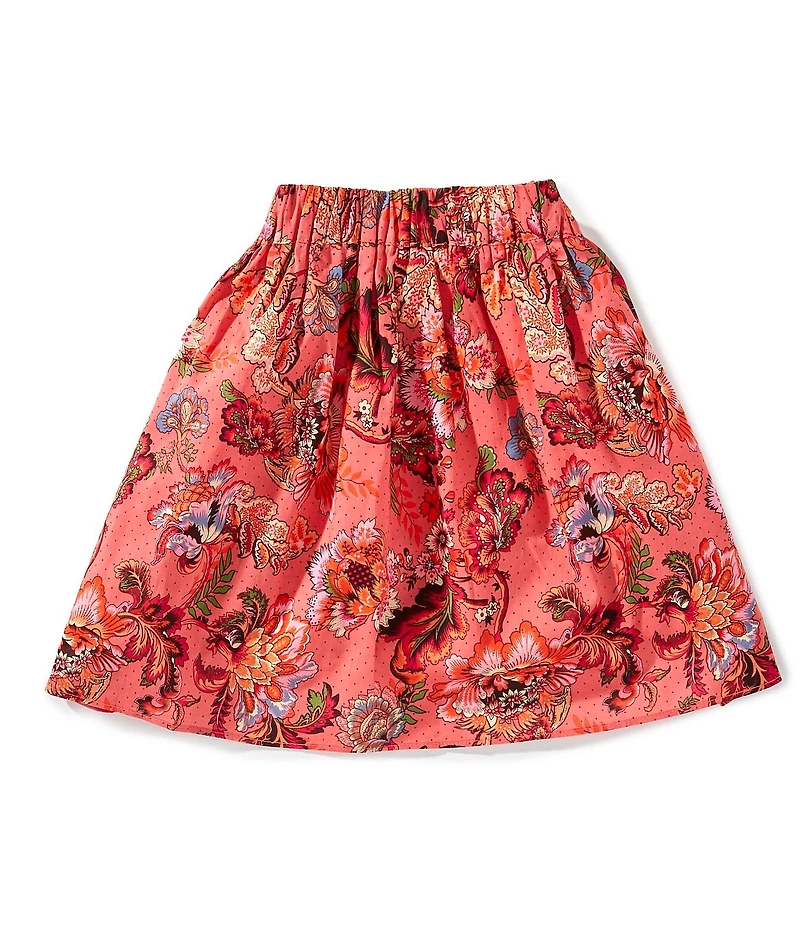 A Loves A Little Girls Floral Dot Printed Mini Skirt