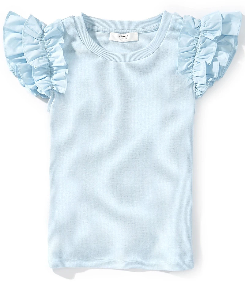 A Loves A Little Girls Flutter Sleeve Tank