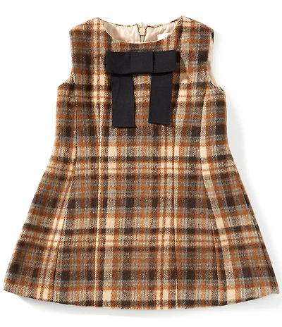 A Loves A Little Girls Plaid Bow A-Line Dress