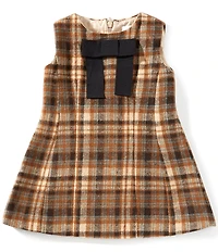 A Loves A Little Girls Plaid Bow A-Line Dress