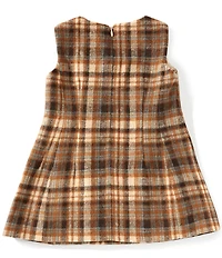 A Loves A Little Girls Plaid Bow A-Line Dress