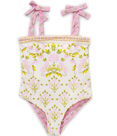 A Loves A Little Girls Reversible Bandeau One-Piece Swimsuit