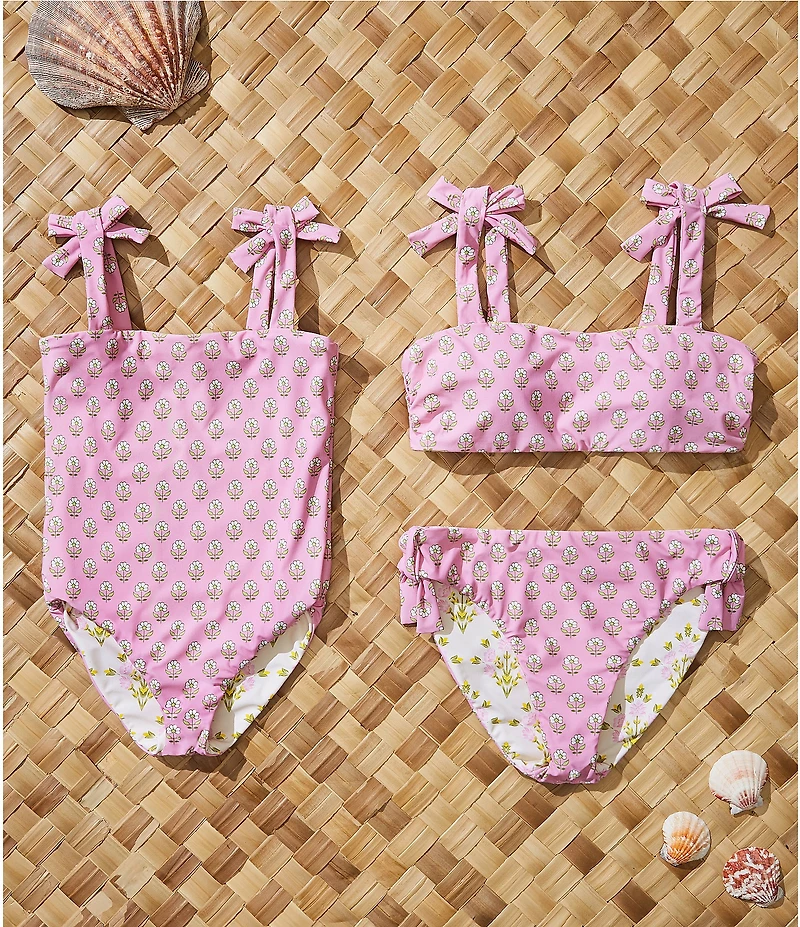 A Loves A Little Girls Reversible Bandeau One-Piece Swimsuit