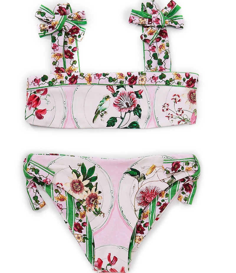 A Loves A Little Girls Reversible Tie Shoulder Bralette Two-Piece Swimsuit