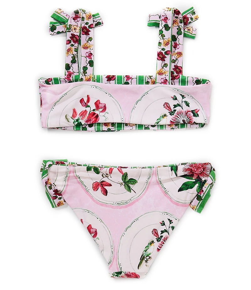 A Loves A Little Girls Reversible Tie Shoulder Bralette Two-Piece Swimsuit