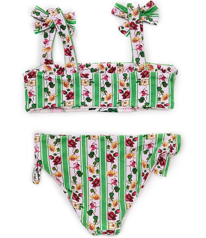 A Loves A Little Girls Reversible Tie Shoulder Bralette Two-Piece Swimsuit