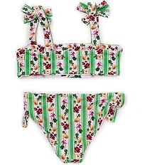 A Loves A Little Girls Reversible Tie Shoulder Bralette Two-Piece Swimsuit