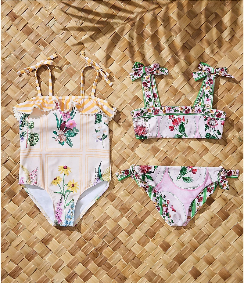 A Loves A Little Girls Reversible Tie Shoulder Bralette Two-Piece Swimsuit