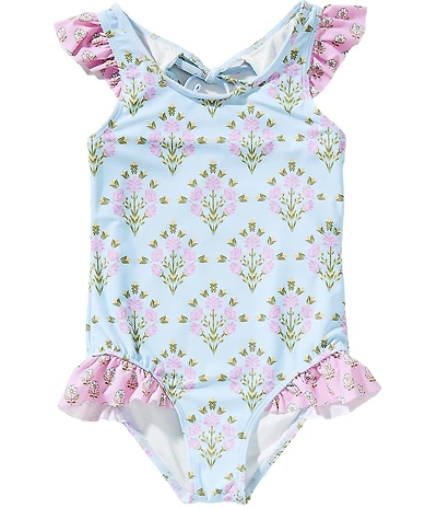 A Loves A Little Girls Ruffle Leg One-Piece Swimsuit