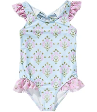 A Loves A Little Girls Ruffle Leg One-Piece Swimsuit