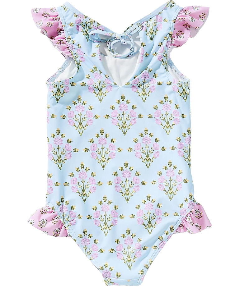 A Loves A Little Girls Ruffle Leg One-Piece Swimsuit