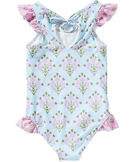 A Loves A Little Girls Ruffle Leg One-Piece Swimsuit