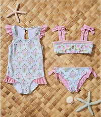 A Loves A Little Girls Ruffle Leg One-Piece Swimsuit