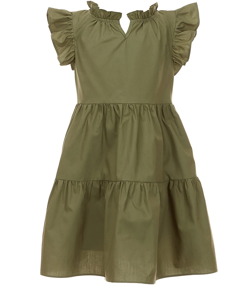 A Loves A Little Girls Ruffle Sleeve Tiered Dress