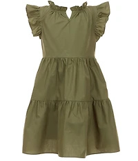A Loves A Little Girls Ruffle Sleeve Tiered Dress