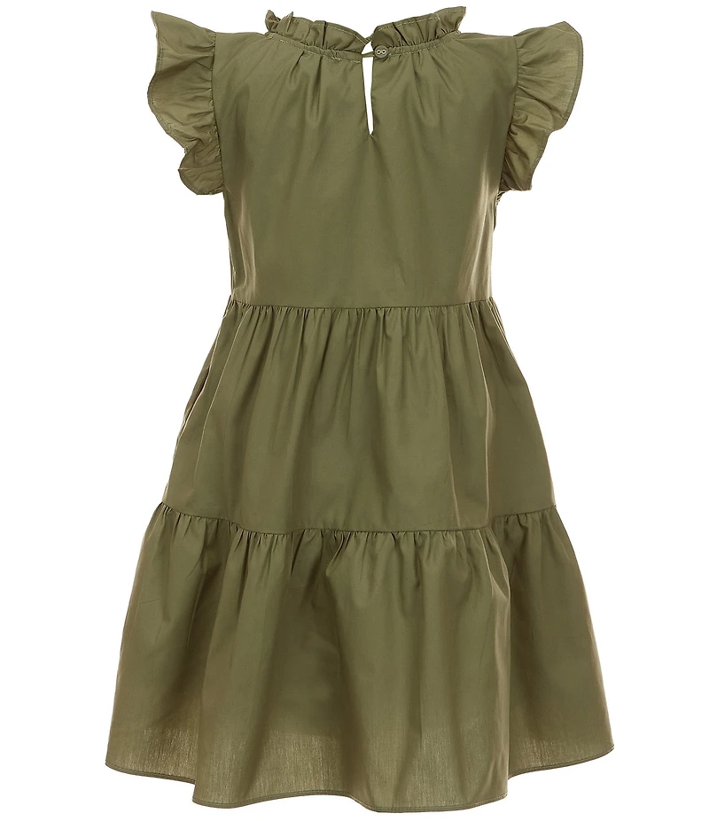 A Loves A Little Girls Ruffle Sleeve Tiered Dress