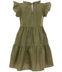 A Loves A Little Girls Ruffle Sleeve Tiered Dress