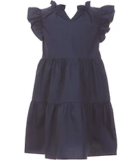A Loves A Little Girls Ruffle Sleeve Tiered Dress