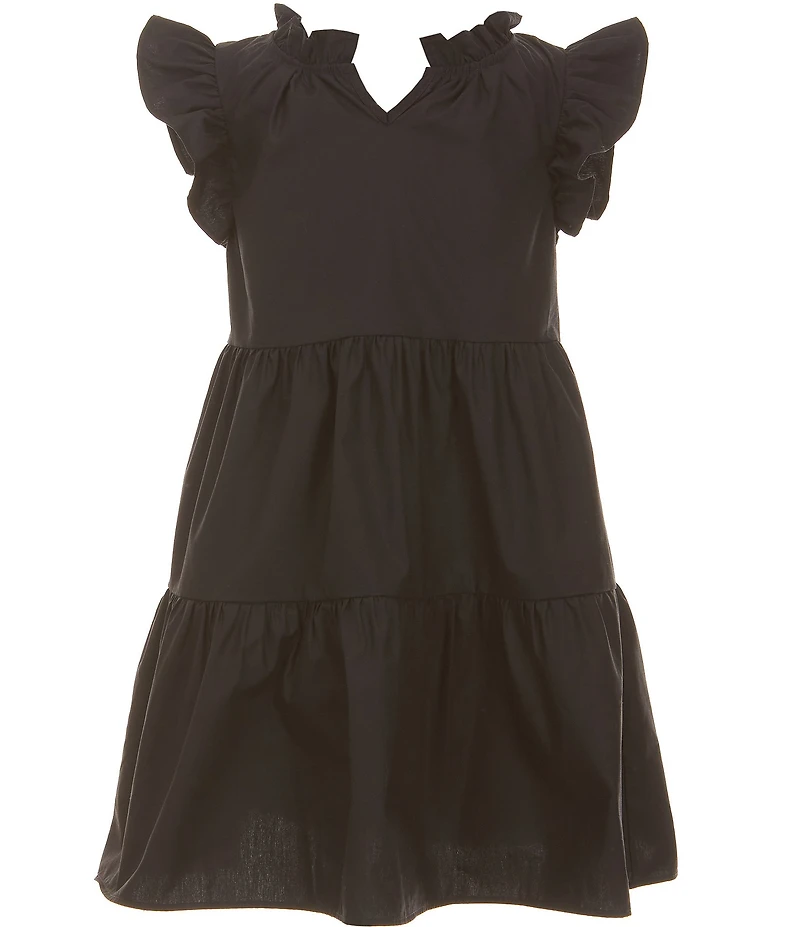 A Loves A Little Girls Ruffle Sleeve Tiered Dress