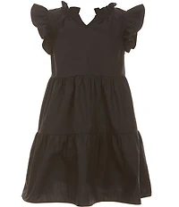 A Loves A Little Girls Ruffle Sleeve Tiered Dress