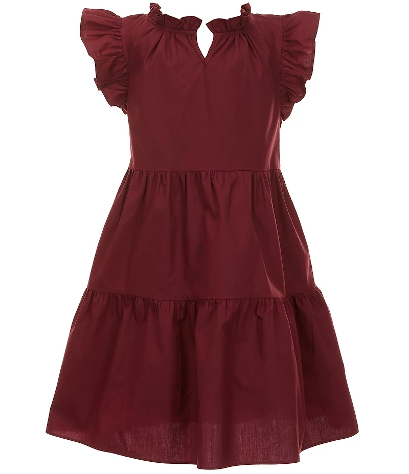 A Loves A Little Girls Ruffle Sleeve Tiered Dress