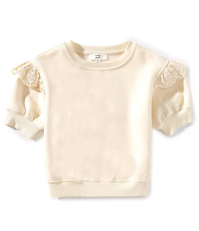 A Loves A Little Girls Ruffle Short Sleeve Sweater